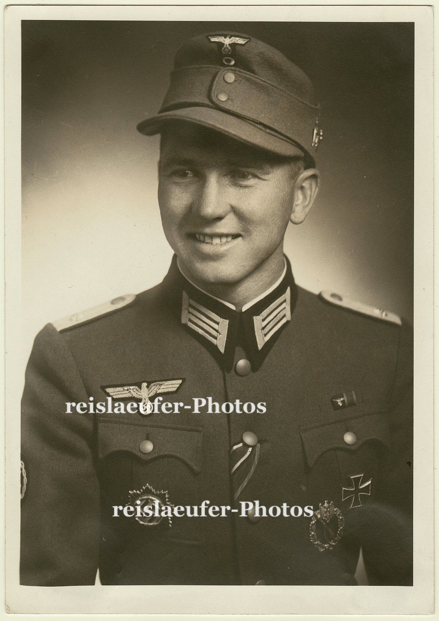 Gebirgsjäger m. Deutschem Kreuz, Original-Photo um 1940 - 第 1/1 張圖片